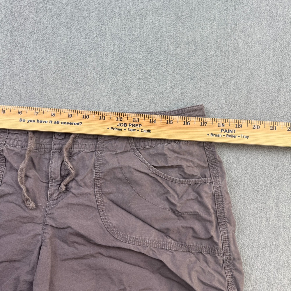 The North Face Shorts Women 12 Gray Purple Chino Flat Front Cuffed Hiking Cotton - Picture 8 of 14